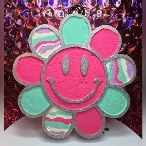 Colorful Smiley Flower Car Freshie